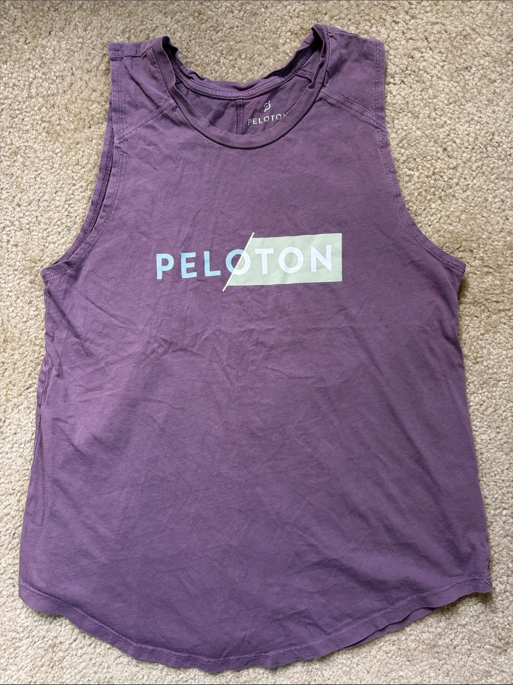 Peloton Purple Sleeveless Cycling Logo Muscle Tank